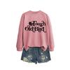 Womens Oversized Cotton Hoodie Sweatshirt With Bold Print - Casual Winter Top Daily Wear