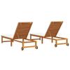 Sun Lounger 2 Pcs Brown 202 X 53 X 89 Cm Solid Acacia Wood
