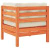 Garden Corner Sofa with Cushions Wax Brown Solid Pine Wood
