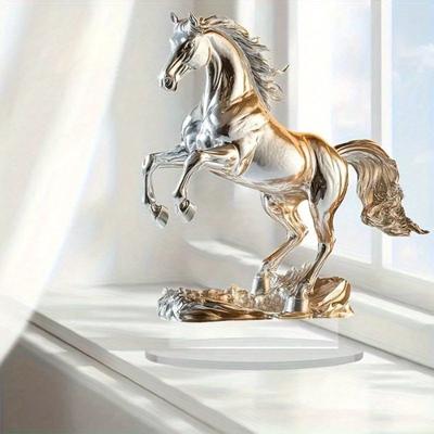 Elegant 2D Flat Design Acrylic Horse Statue for Horse Lovers - Perfect Gift