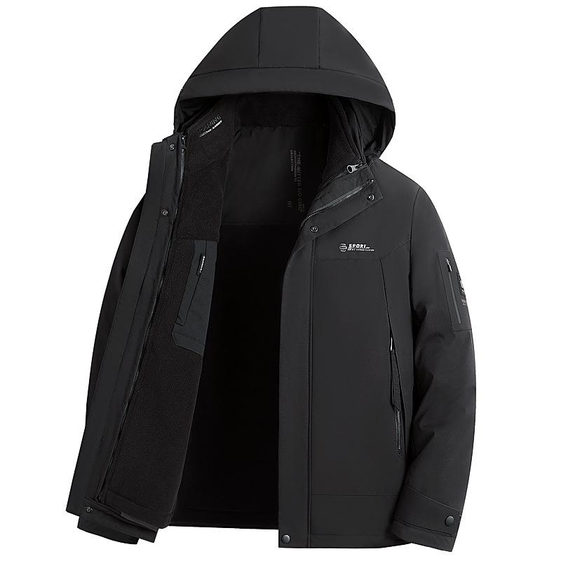 

Мужская непромокаемая зимняя куртка 3-в-1 со съемным теплым пуховым слоем L чёрный