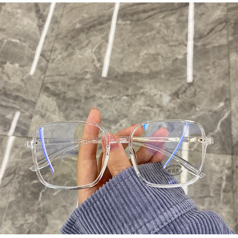 

Ретро TR90 квадратные ультралегкие очки для близорукости с защитой от излучения, женские очки в плоской оправе с защитой от синего света, компьютерные студенческие очки -3.5 прозрачный
