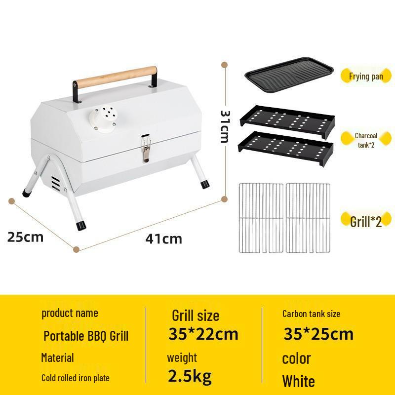 Portable Dual-Use Folding Smokeless Charcoal Grill & Frying Stove for Outdoor Camping