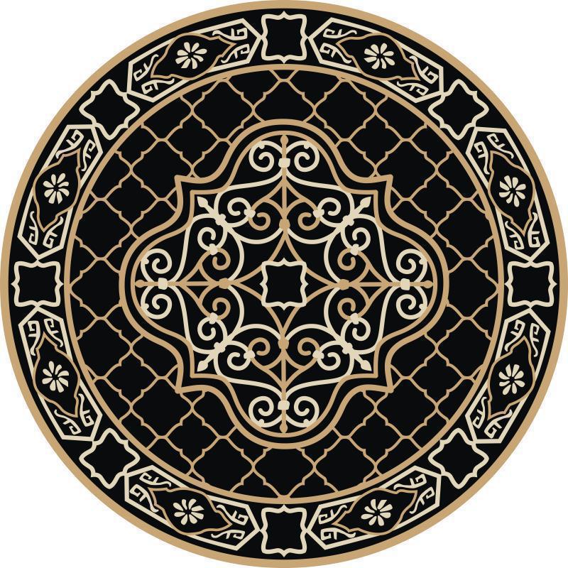 Vintage Mandala Round Boho Area Rug Non‑Slip Soft Circular Carpet for Living Room Bedroom Apartment Home Decor Machine Washable