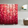 1/4 Red Bubble Circle Shower Curtains, Toilet Seat Decoration, Shower Curtain With Carpet And Toilet Lid, 12 70.8X70.8 Inch Hook