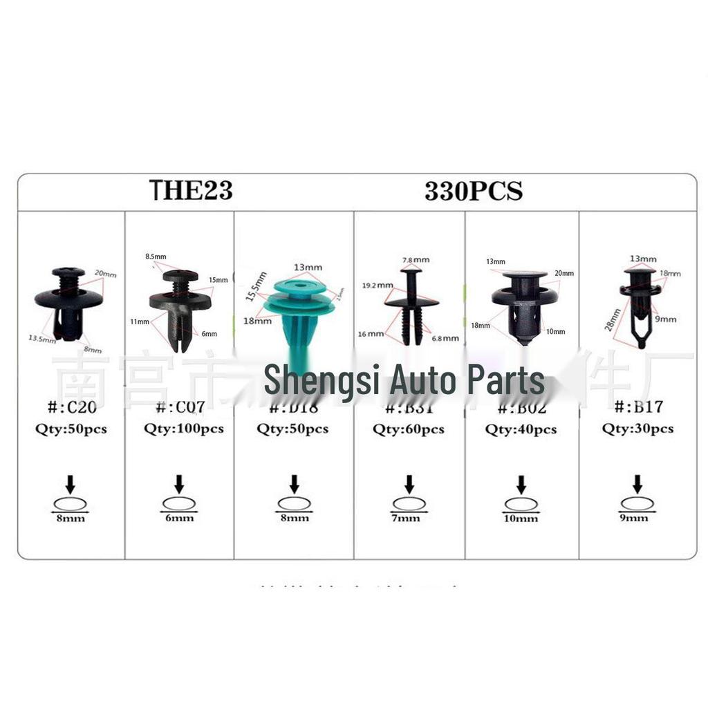 330 st Universal Snap-in Bildekorationer - Dörrpanel, Stänkskärm, Stötfångare, Foder Tillbehör
