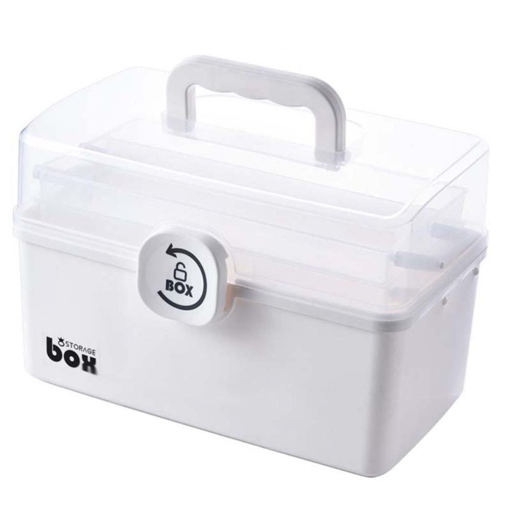 

Pill Box Emergency Box Large Capacity Medicine Cabinet Multi-functional Tackle Box Home M белый