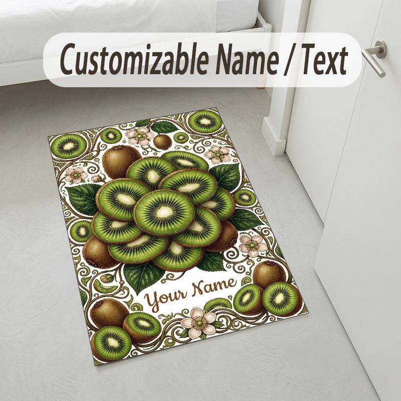 Kittens Theme Soft Crystal Velvet Rug Custom Name & Text Print Non Slip Floor Rug for Bedroom Living Room