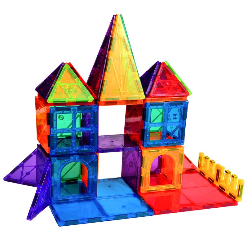 New Magnetic Building Tiles - Educational Construction Toys with Building Blocks and Magnets