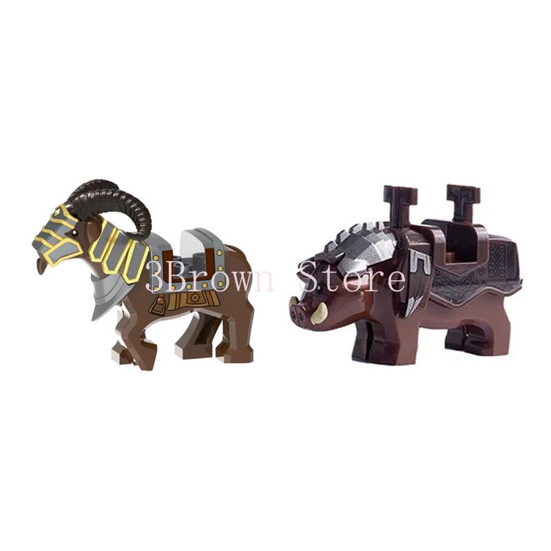Afrikanische Wildtiere Bausteine Set Löwe Elefant Kamel Hirsch Wolf Giraffe Spielzeugmodell für Kinder Kreatives Kindergeschenk Stein S041