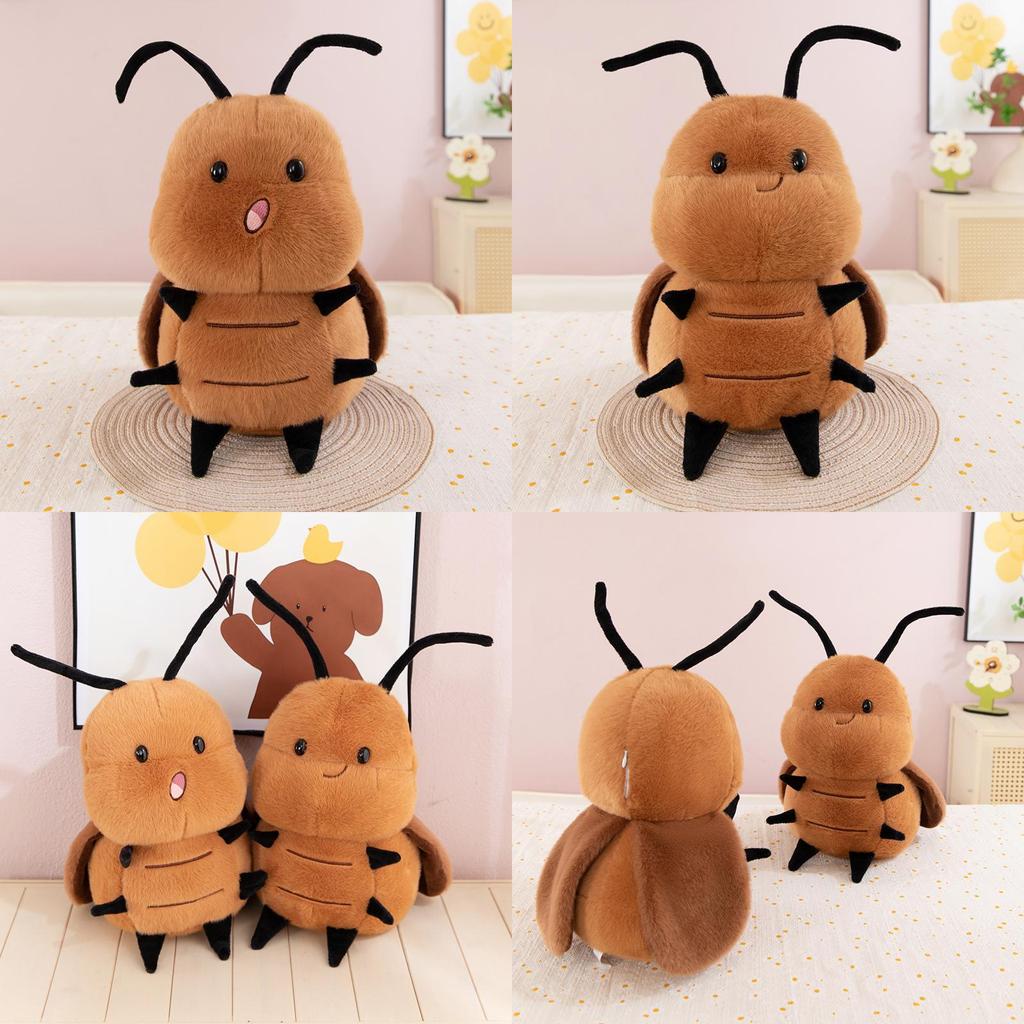 Realistic Plush Cockroach Doll In Surprised And Smirking Styles For Kids Gift