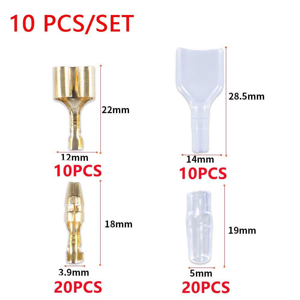 Tin Plated Copper Material Wire Connection Terminal Connector Set Transparent Sheath Male Female