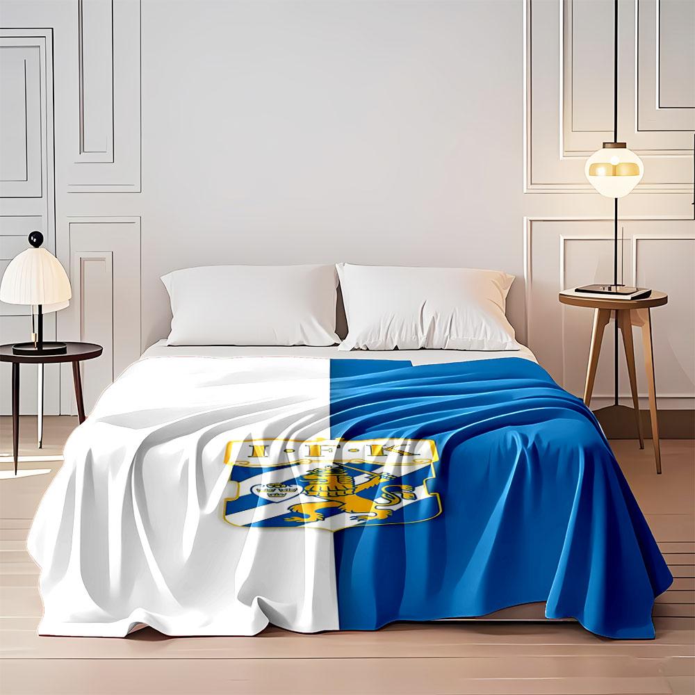 Blue and White Lion Emblem print blanket soft and cozy perfect for the living room bed sofa or a nap,gift