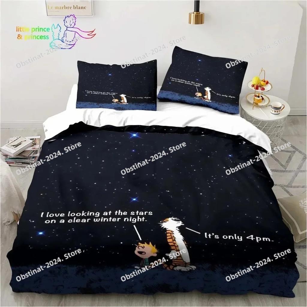 Calvin Hobbes 3D Bedding Set Printed Bed Set Duvet Cover Sheet Pillowcase Bed Soft Quilt Cover Full Queen King Size Adult Kid