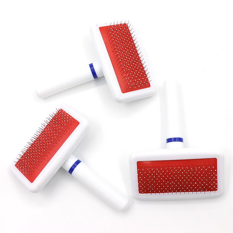 Pet Needle Comb Dog Shedding Brush Stainless Steel Coarse Needle Comb One-Click Hair Removal Cat Grooming Self-Cleaning Comb