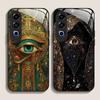 Retro Devil Eye Mysterious Totem Tempered Glass Phone Case for OnePlus 13R 12 11 10 9 Nord CE4 3 2 Lite ACE2 ACE3 Pro Hard Cover