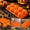 Halloween Pumpkin Silicone Mold, 8-Cavity Orange Baking Form for Cakes, Jelly, Chocolate and DIY Treats