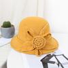 2022 Autumn And Winter Woolen Hat Women'S Casual Wide-Brimmed Top Hat, Flower Dome Fashion Hat