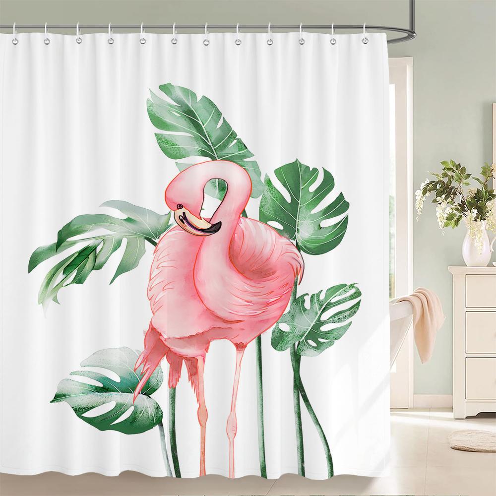 Green Leaves Shower Curtain Mat Grass Beauty Bath Shower Mildew Resistant and Polyester Waterproof white Shower Curtain Decor