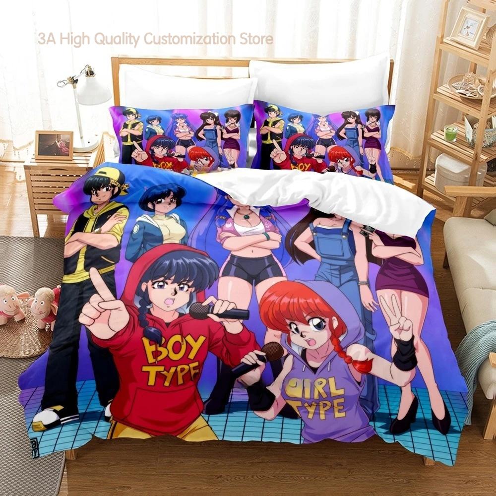 Comforter Ranma 1/2 Bedding Set Single Twin Full Queen King Size Bed Set Adult Boys Bedroom s 3D Print Anime Bed