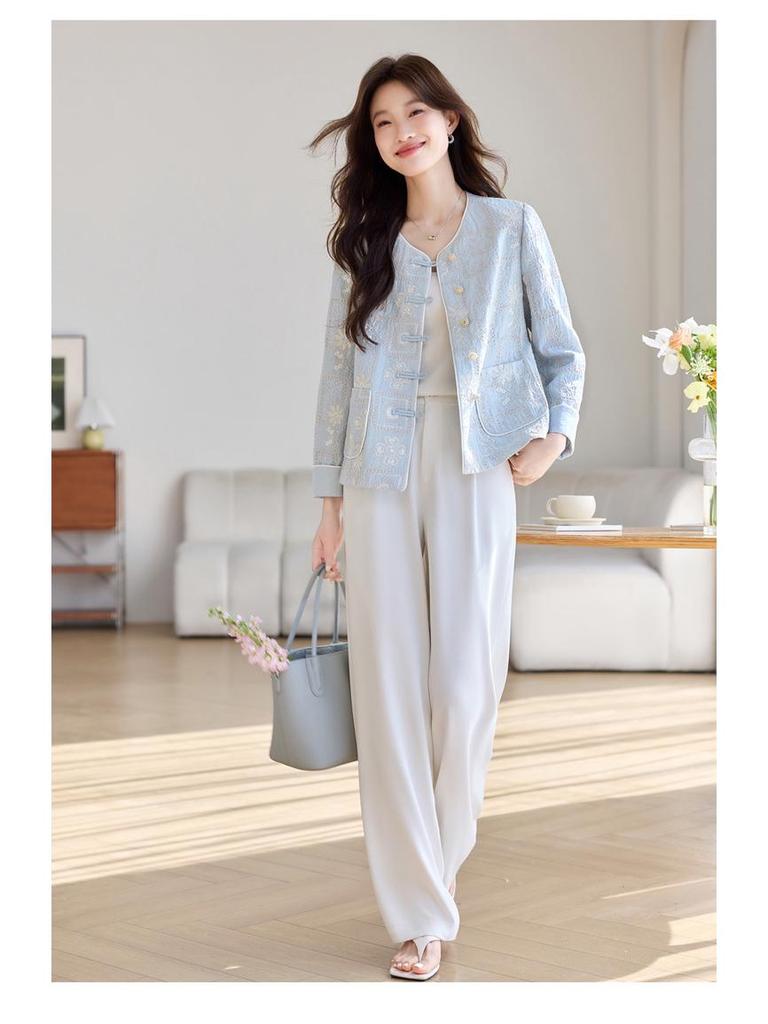 Damen Retro Stickmantel - Frühling/Herbst 2025 Mode für einen jugendlichen Look