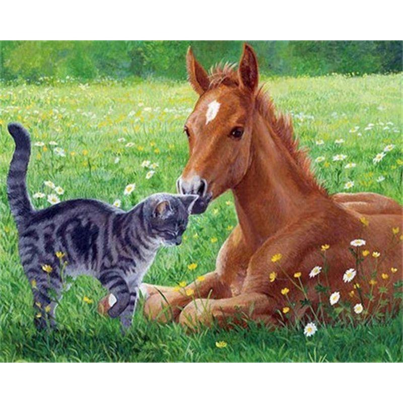 5D Diamond Painting Animals Cross Stitch Full Round Drill Painting Embroidery Craft Home Decor