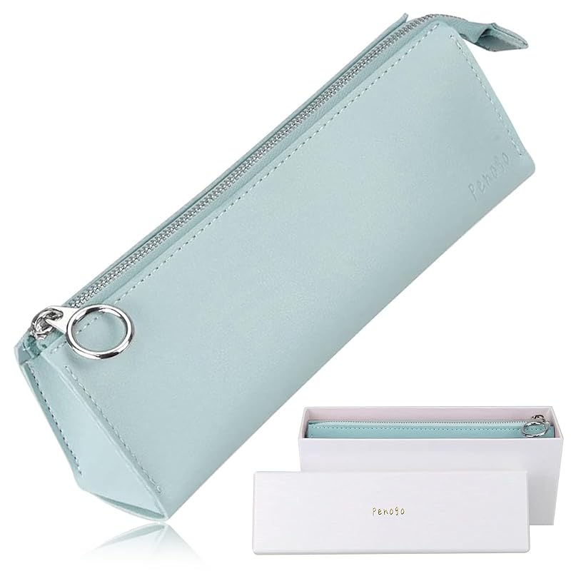 

[Most wanted pen case selected by 600 people] penogo Cute and super simple pencil case for adults pencil case ladies (blue green)