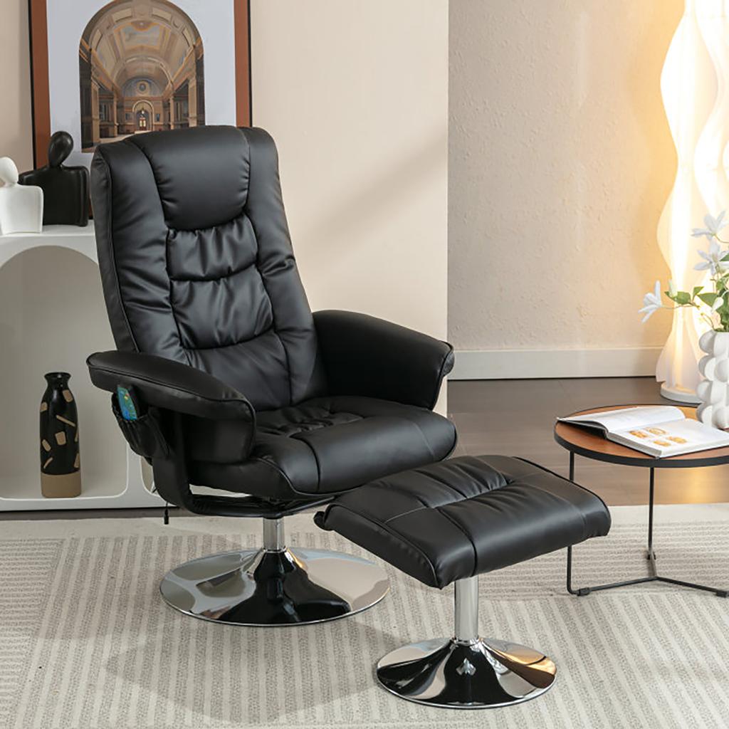 Gray Linen Manual Reclining Massage Office Chair Adjustable Home Furniture for Living Room