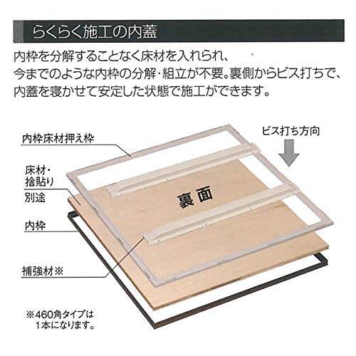 SPG Easy Airtight Underfloor Inspection Hatches, 460mm Square, SFK460S, Made In Japan, Silver