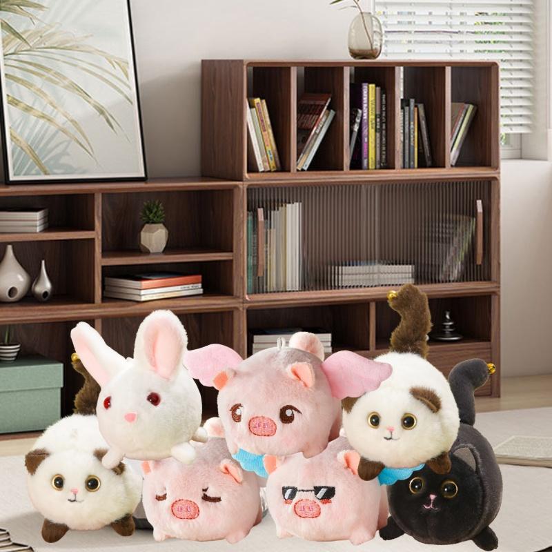 Entzückendes Lejier Weißes Katze Plüschtier mit wedelndem Schwanz für Kinder