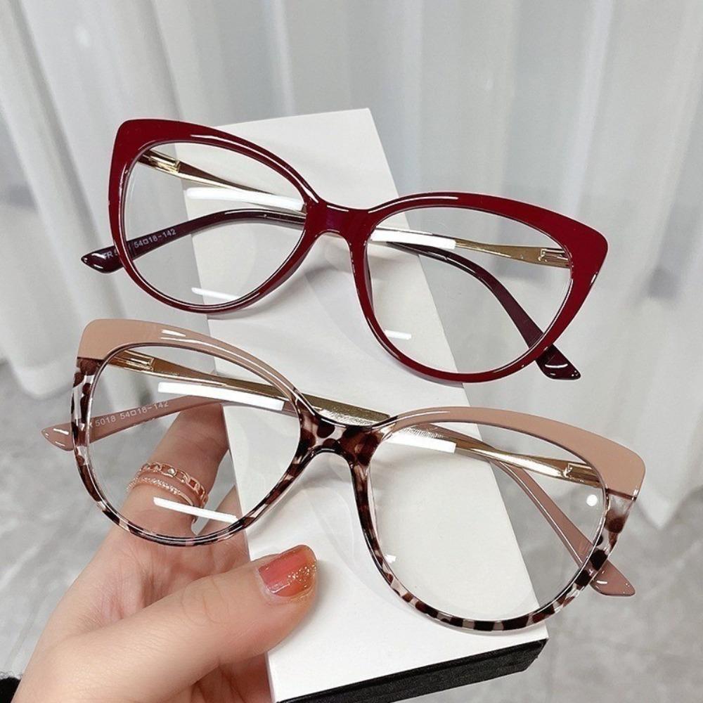 Fashion Anti Blue Light Cat Eye Glasses for Women Retro Frame Reading Computer Clear Lens Simple Female Eyeglasses