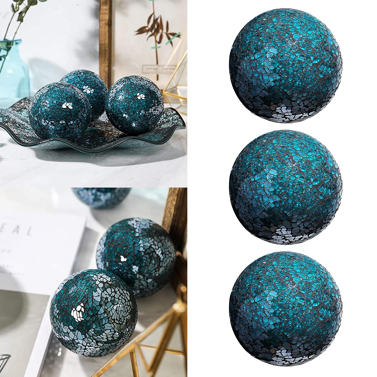 

Housewares Decorative Balls Set of 3 Glass Mosaic Sphere Ball Coffee Bar Hotel Dining Table Decor Ornaments синий