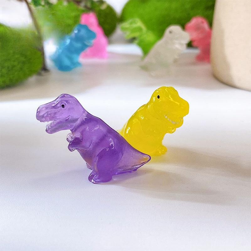 30 Dinosaurier-Statuen leuchten im Dunkeln, Harz-Tyrannosaurus-Rex-Miniaturstatuen für Raumdekoration, Aquarien und Aquarium-L