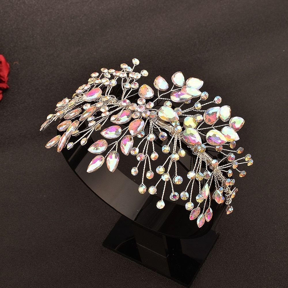 Rhinestone Wedding Hair Accessories Leaf Design Bridal Headband Bridal Headpiece  For Women