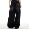 Old tie-dye wide-leg jeans men's American retro high street pendant feeling lazy wind mopping trousers
