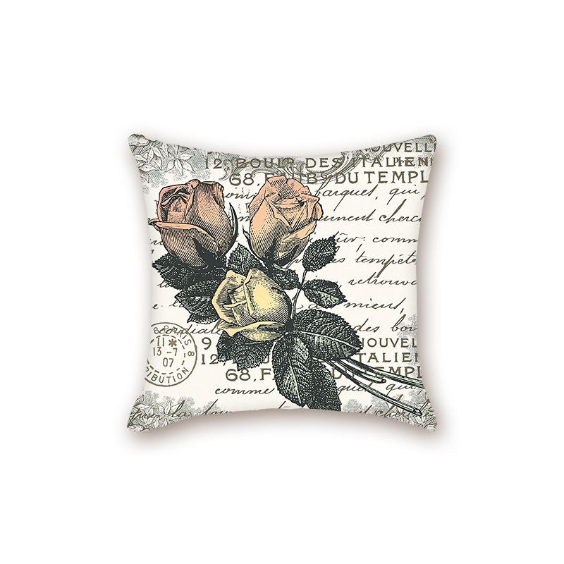 Retro Stamp Series Decorative Sofa & Bedside Lumbar Pillowcase