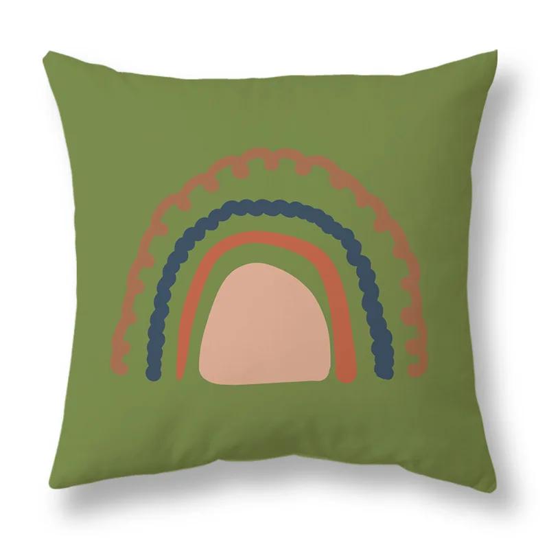 45x45cm Nordic Green Leaf abstract geometric embrace pillowcase Comfortable sofa Office Seat cushion cover Home decor Pillowcase