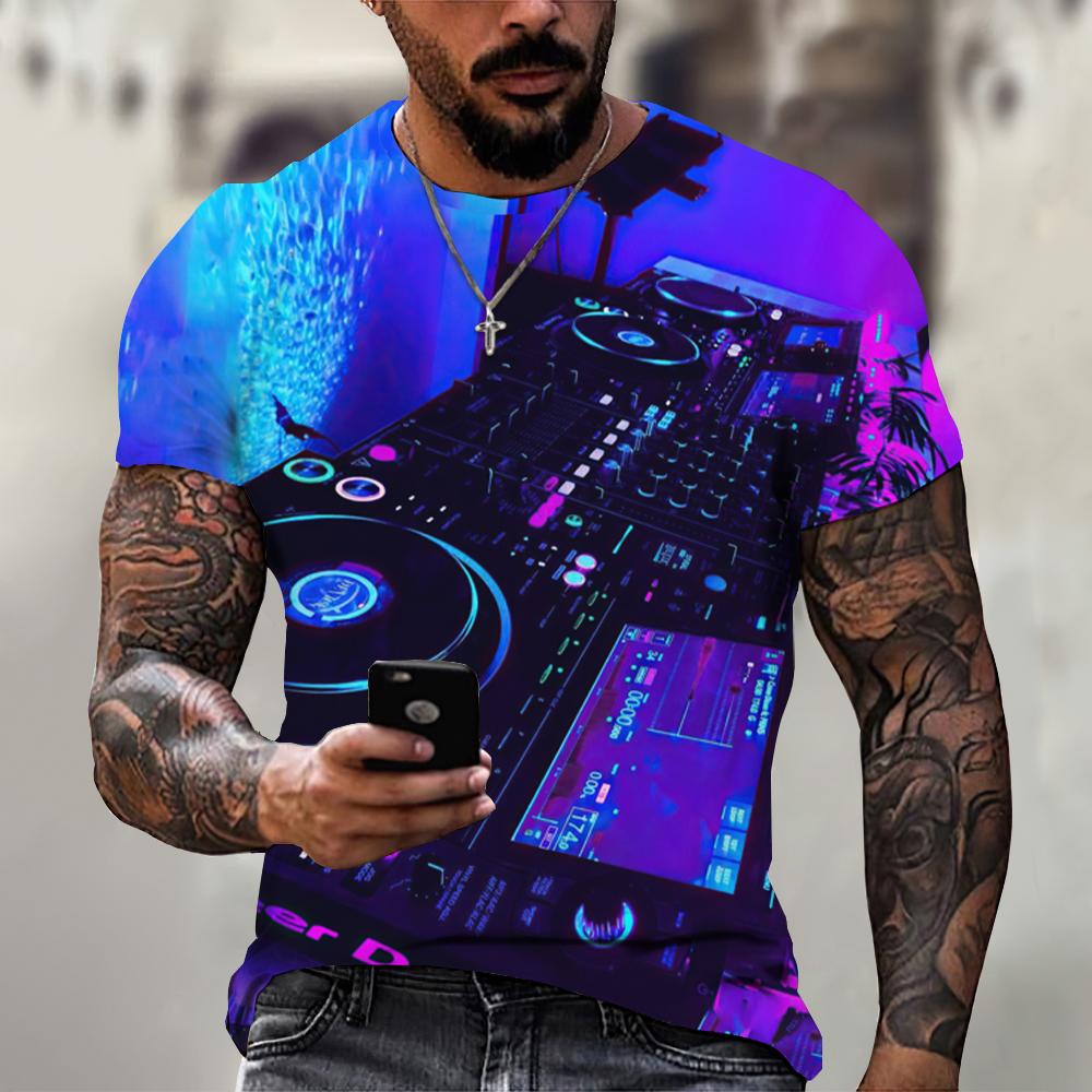 

Для мужчин Футболка Топы с короткими рукавами DJ Singer Графические рубашки Футболки Модельерская одежда с круглым вырезом Мужская одежда в стиле хип-хоп Летние топы 2XL