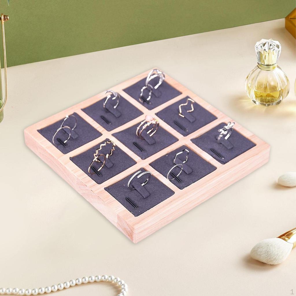 Rings Holder Tray Earrings Anklet Charm Organizer Display Box Jewelry for Counter