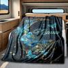 Elegant Crescent Moon With Butterflies And Stars Blanketcustomizable With Your Namecomfortable And Stylish Perfect For Travel Beds Chairs Offices
