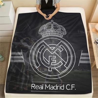 Real Madrid Team,pattern Flannel Blanket, High Quality Comfortable for All Seasons, Home Decor, Warmth and Comfort, Perfect for Gifts.