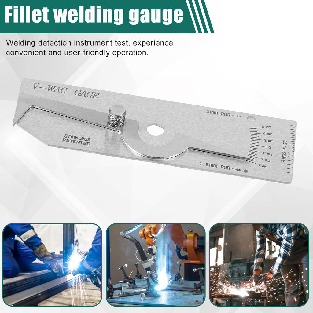 Schweißinspektionslehre Edelstahl Kehlnahtprüflehre Präzise Überprüfungen Tiefe Schweißnahtdickenlehre Inspektionskit