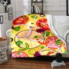 1pc Pizza Ingredients Print Blanket   Lightweight Flannel Throw Blanket For Sofa, Bed, Living Room, Office, Outdoor Travel, Camping