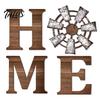 Holiday Atmosphere Home Accents 4Pcs/Set Rustic HOME Sign, Christmas Wooden Wall Decor 2D Flat Decorative Seasonal Signs for Door Snowflake