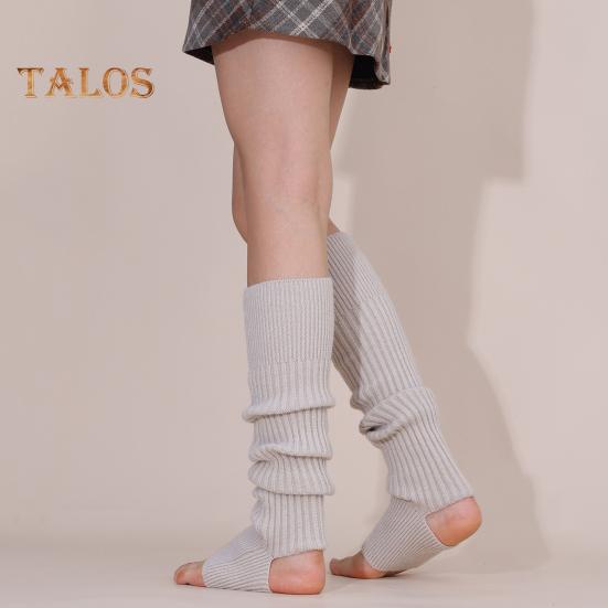 1 Pereche Jambiere de Iarnă Calde Tricotate cu Coaste Benzi Potrivire Elastică Șosete Tricotate pentru Gambă cu Orificiu pentru Călcâi Accesorii Anii '80 pentru Petrecere Sport Yoga Dans