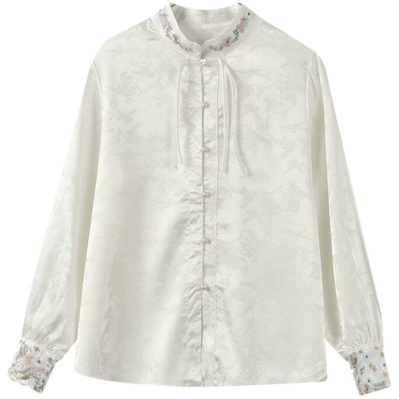 Fashion Style Women's Spring Clothing Slimming Long Sleeves Jacquard Embroidery