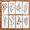 18pcs DIY Floral Painting Stencils, Reusable Plastic Templates for Wood, Fabric, Paper - Craft Supplies for Spray Painting