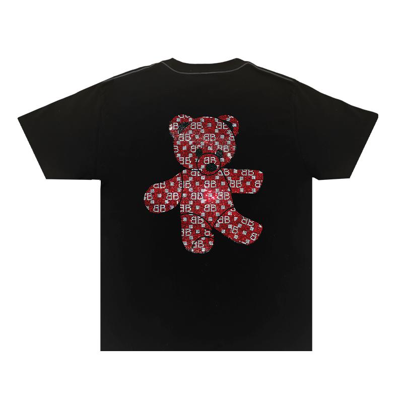 Calvin Klein Minimalist Series Solid Color Cute Bear Letter Pattern Loose Hooded Round Neck Short Sleeve T-Shirt 35H6422401(TEAM702-B19)