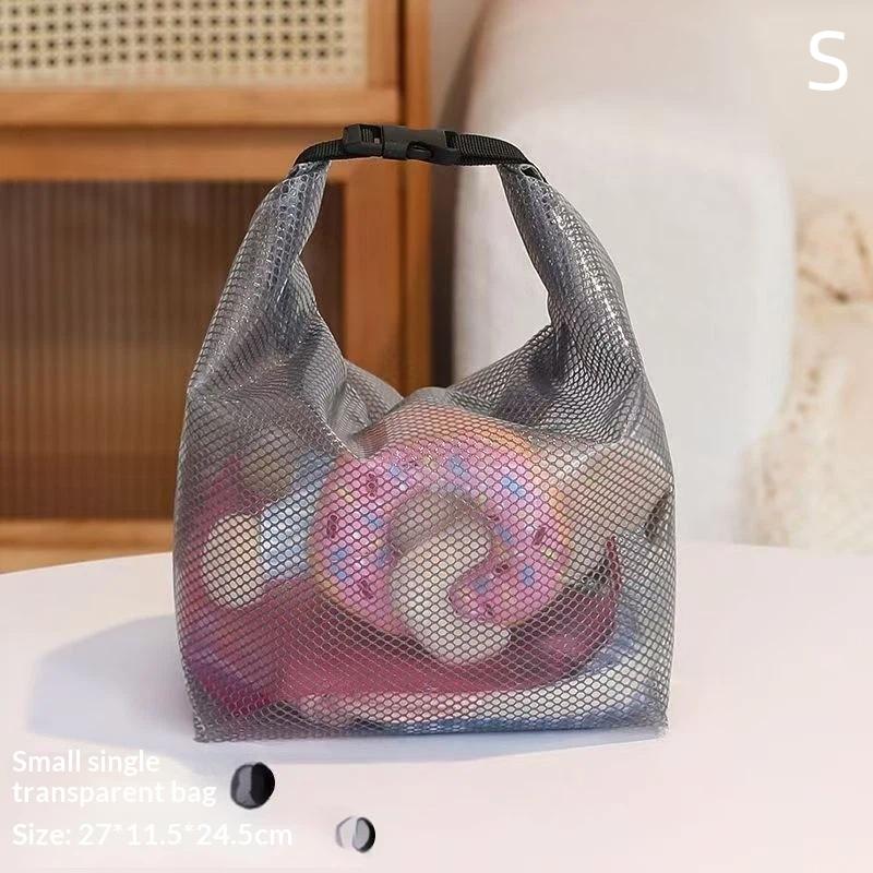 

New Mesh Waterproof Cosmetic Bag Portable Portable Cosmetic Storage Bag Large Capacity Transparent Wash Bag Travel Storage Bag S серый