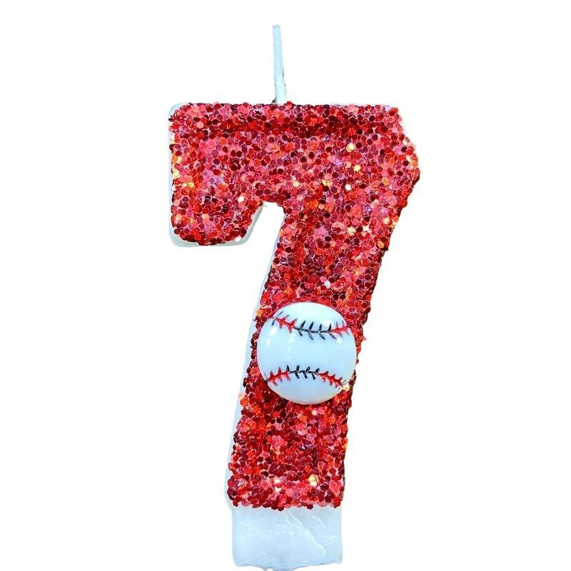 

Детские свечи на день рождения 0-9 Номер Бейсбольная свеча для мальчика Оригинальные свечи для дня рождения Украшение для торта на вечеринку